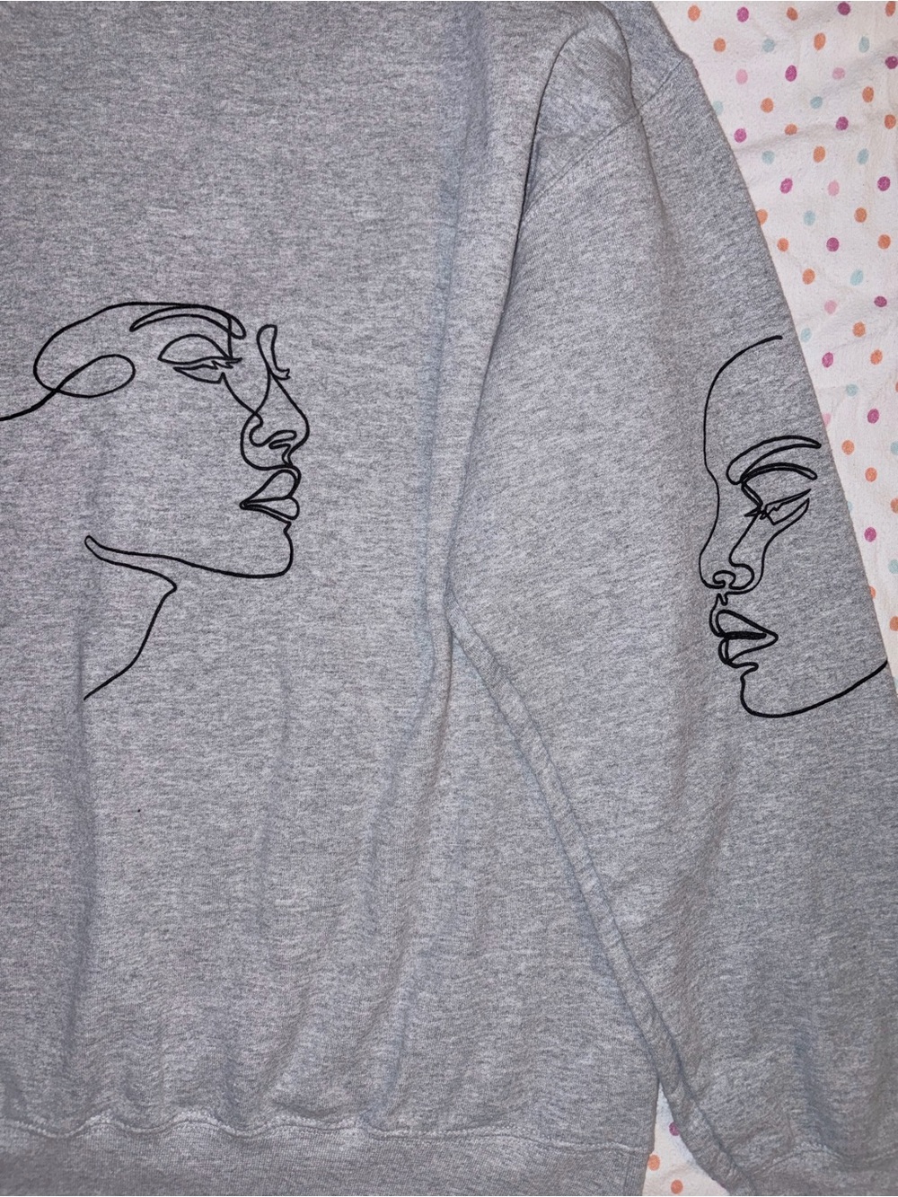 PacSun PS/LA Abstract Line Art Graphic Crewneck Sweatshirt Gray Medium - Picture 5 of 7